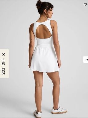 NWT Beyond Yoga Score Pleated Mini Athletic Dress - True White